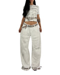 AIRBRUSHED BELT PANT
