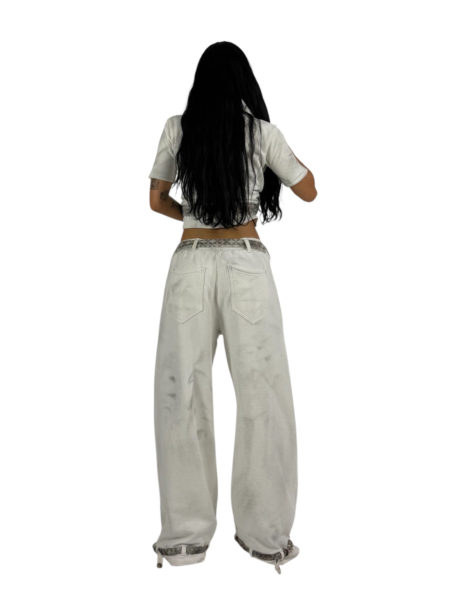 AIRBRUSHED BELT PANT