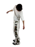 Camodenim bianco uomo indossato dal modello con prospettiva intera 