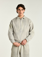 Crewneck uomo grigio inossata dal modello zip chiusa 