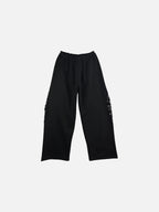 Distressed pant nero donna vista frontale 