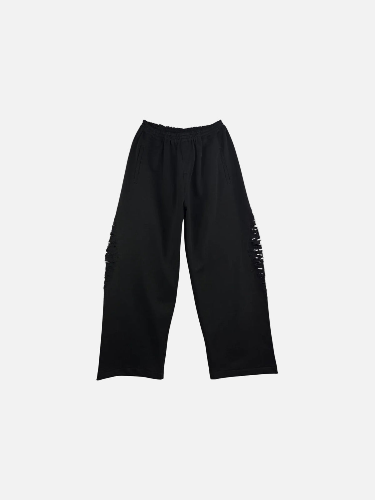 Distressed pant nero donna vista frontale 