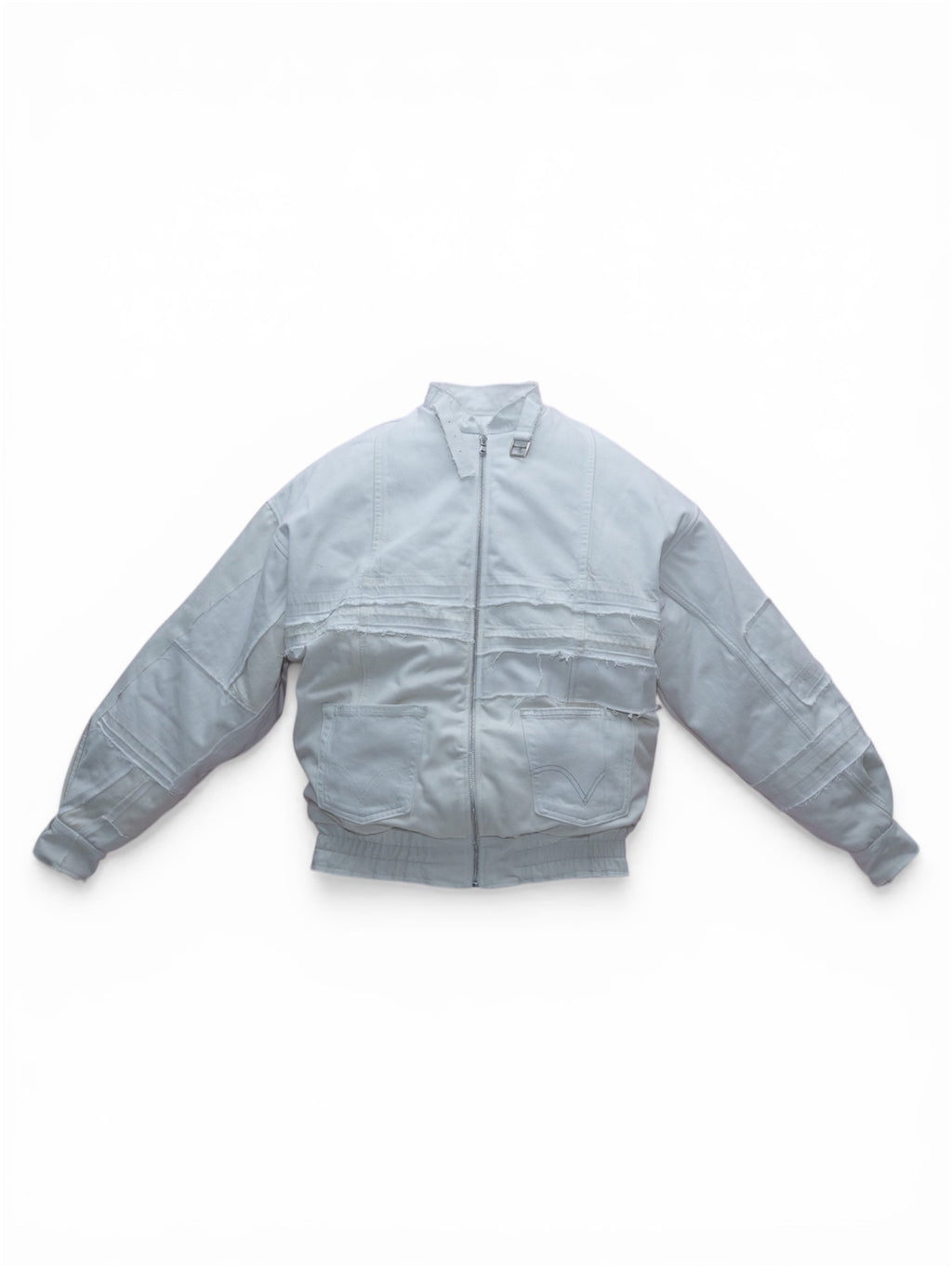 Flight denim bomber bianco donna vista frontale 