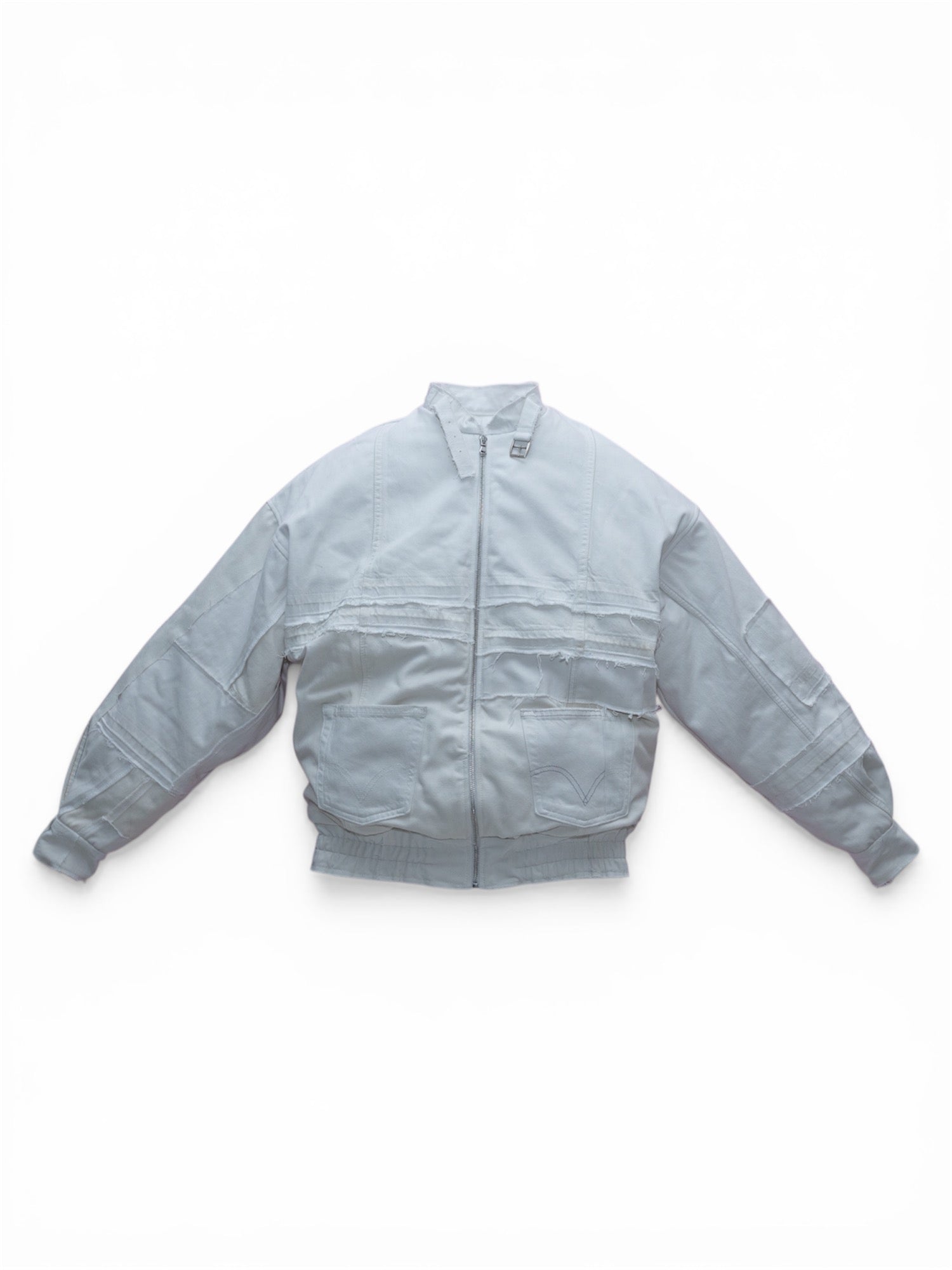Flight denim bomber bianco donna vista frontale 