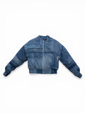 Flight denim bomber blu scuro uomo vista frontale 