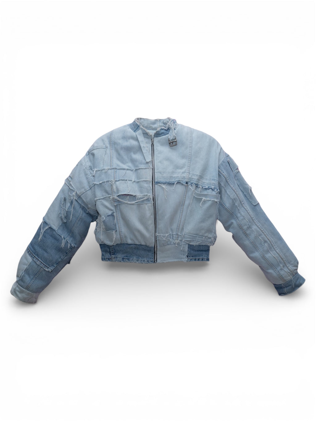 Flight denim bomber donna blu chiaro vista frontale 