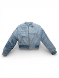 Flight denim bomber donna blu chiaro vista frontale 