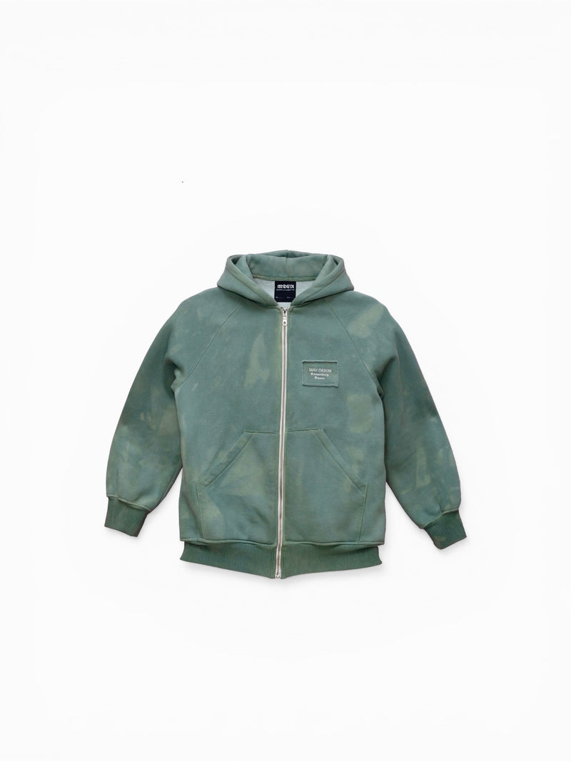 Hoodie uomo verde vista frontale 