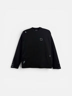 Maglia distressed nero uomo vista frontale 