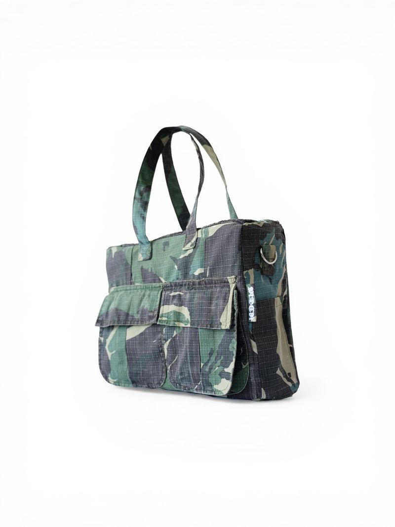 Mid cargo bag camouflage vista laterale 