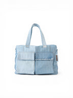 Mid cargo bag denim blu chiaro vista frontale 