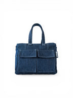 Mid cargo bag denim blu scuro vista frontale 