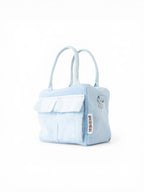 Mini cargo bag denim blu chiaro vista laterale 