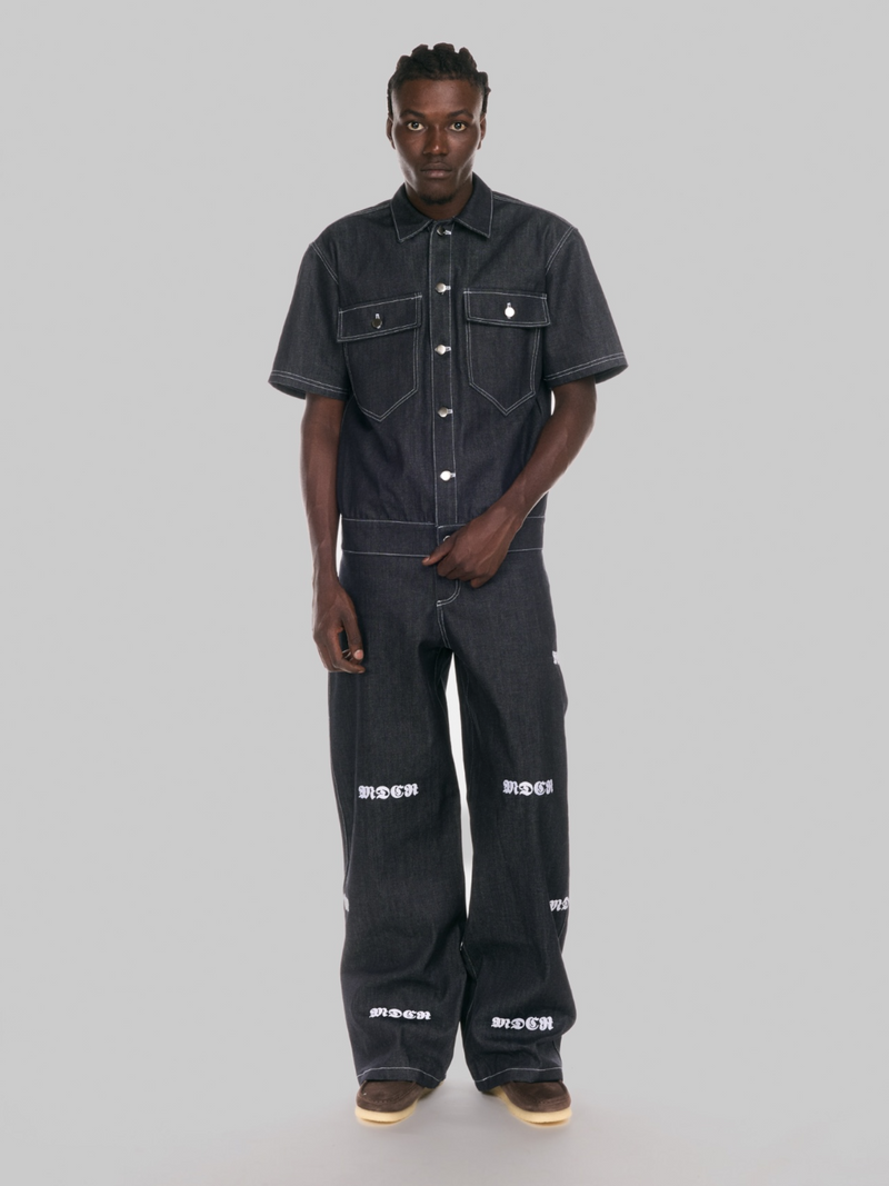 Pantalone mdcr denim uomo indossata dal modello 