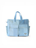 Travel cargo bag denim blu chiaro vista frontale 