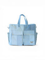 Travel cargo bag denim blu chiaro vista frontale 