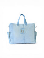 Travel cargo bag denim blu chiaro vista posteriore 