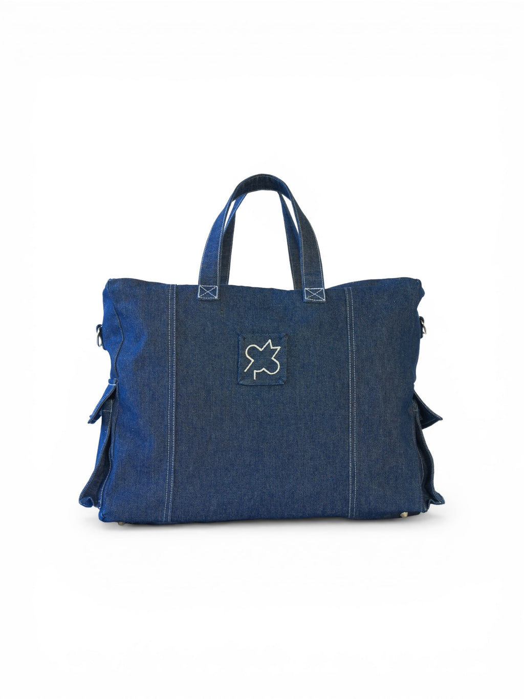Travel cargo bag denim blu scuro vista posteriore 
